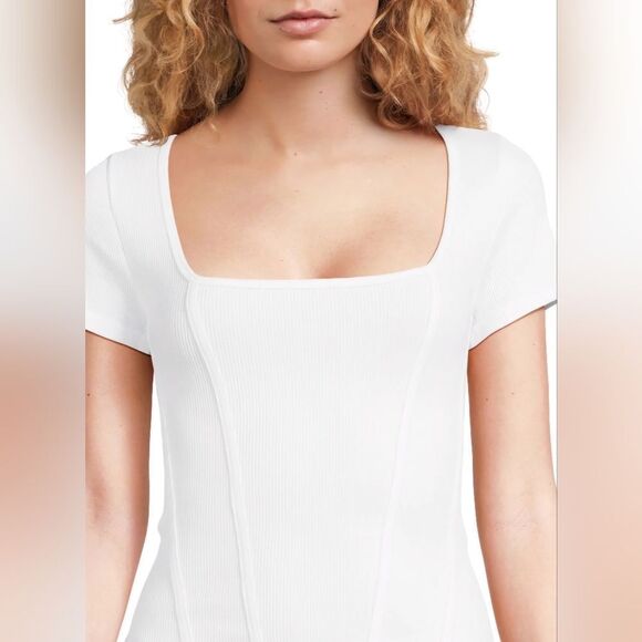 No Boundaries Tops - 🔹️NWT White Corset Seamless Short Sleeve Top Large